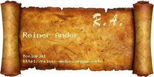 Reiner Andor névjegykártya
