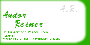 andor reiner business card